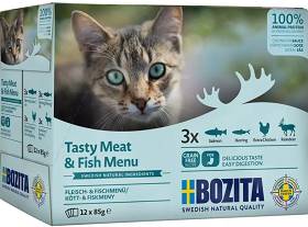 Bozita Meat&Fish Menu Mix smaków w sosie Karma dla kota 12x85g