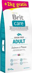 Brit Care Grain-Free Adult Salmon&Potato Karma z łososiem dla psa 12kg+2kg GRATIS