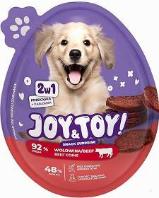 JOY&TOY DOG Jajko Niespodzianka Przysmak z wołowiną + zabawka 2w1 dla psa op. 20g