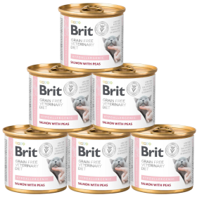 Brit Veterinary Diet Hypoallergenic Salmon&Pea Karma z łososiem dla kota 6x200g PAKIET