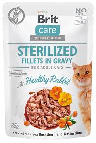 Brit Care Fillets with Rabbit for Sterilised Cats Karma z królikiem w sosie dla kota 85g