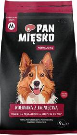 Pan Mięsko Adult Medium Półwilgotna Karma z wołowiną i jagnięciną dla psa 9kg