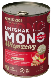 Uniszki Unismak Adult Mono Karma z wieprzowiną dla psa 400g