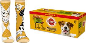 Pedigree MIXED SELECTION with Vegetables GRAVY Karma w sosie dla psa 40x100g + SKARPETKI PEDIGREE GRATIS