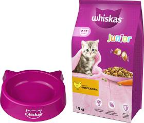 Whiskas Junior Karma z kurczakiem dla kociąt 14kg + MISECZKA WHISKAS GRATIS