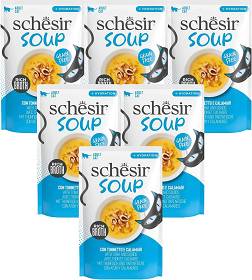 Schesir Soup Adult Tuna&Squids in Broth Karma z tuńczykiem i kalmarami dla kota 12x40g PAKIET