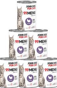 John Dog for Cats 99 MENU Adult Turkey Karma z indykiem dla kota 6x400g PAKIET
