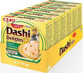 Inaba Ciao Dashi Delights Chicken&Bonito Flakes Karma z kurczakiem i płatkami bonito dla kota 6x70g PAKIET