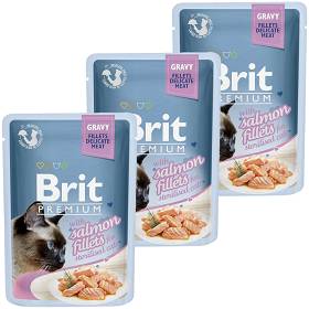 Brit Premium with Salmon Fillets for Sterilised Cats Karma z łososiem w sosie dla kota 12x85g PAKIET