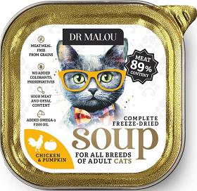 Dr Malou Freeze Dried Soup Liofilizowana Zupka z kurczakiem i dynią dla kota 12g
