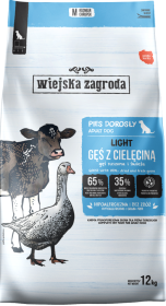 Wiejska Zagroda Light Adult Medium Karma z gęsią i cielęciną dla psa 12kg