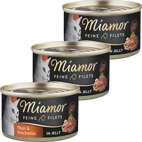 Miamor Feine Filets Karma z tuńczykiem i jajem przepiórczym dla kota puszka 12x100g PAKIET