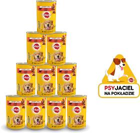 Pedigree Adult Karma z wołowiną w galaretce dla psa 24x400g PAKIET + NAKLEJKA PEDIGREE GRATIS