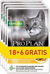 Pro Plan Cat Sterilised Karma z kurczakiem dla kota 24x85g PAKIET (18+6 GRATIS)