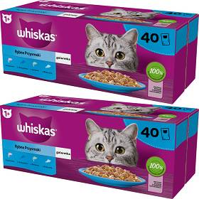 Whiskas Rybne Przysmaki Karma w galaretce dla kota 2x(40x85g) PAKIET