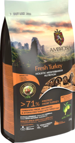 Ambrosia Mediterranean Senior&Light Fresh Turkey Karma z indykiem dla psa 5kg