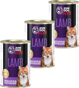 John Dog for Cats Lamb Mousse Karma z jagnięciną dla kota 6x400g PAKIET