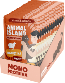Animal Island Monoproteinowa Karma z jagnięciną w pasztecie dla kota 10x100g PAKIET
