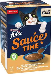 Felix Sauce Time Mokra Karma z kurczakiem i indykiem dla kota 6x40g