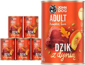 John Dog Pumpkin Line Karma z dzikiem i dynią dla psa 6x400g PAKIET