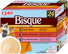 Inaba Ciao Bisque Variety Chicken, Beef&Fish Recipe Karma dla kota 24x40g (PAKIET NIEBIESKI)