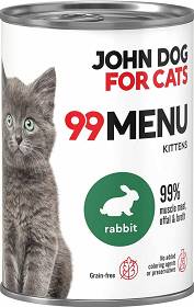John Dog for Cats 99 MENU Kitten Rabbit Karma z królikiem dla kociąt 400g