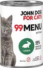 John Dog for Cats 99 MENU Kitten Rabbit Karma z królikiem dla kociąt 400g