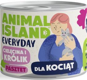 Animal Island Everyday Kitten Karma z cielęciną i królikiem w pasztecie dla kociąt 185g