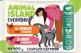 Animal Island Everyday Turkey&Beef in Pate Karma z indykiem i wołowiną w pasztecie dla kota 4x100g