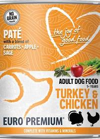 Euro Premium Pate Adult Turkey&Chicken Karma z indykiem i kurczakiem dla psa 400g