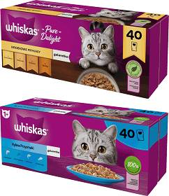 Whiskas Drobiowe Frykasy i Rybne Przysmaki Karma w galaretce dla kota 80x85g