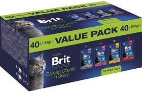 Brit Premium Kot Adult Chunks in Gravy Value Pack Kawałki w sosie 40x100g PAKIET