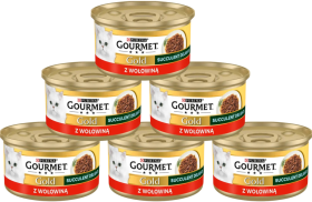 Gourmet Gold Succulent Delights Karma z wołowiną w sosie dla kota 12x85g PAKIET