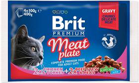 Brit Premium Cat Meat Plate Karma z mixem mięs dla kota 4x100g