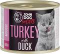 John Dog for Cats Turkey&Duck Mousse Karma z indykiem i kaczką dla kociąt 200g