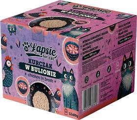 Łapsie Adult Karma z kurczakiem dla kota 12x80g PAKIET