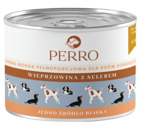 Perro Adult  Karma z wieprzowiną i selerem dla psa 410g