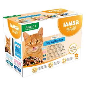 IAMS Cat Delights Sea Jelly Karma Smaki Rybne w galarecie dla kota 12x85g PAKIET