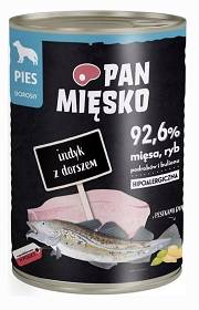 Pan Mięsko Pies Adult Karma z indykiem i dorszem dla psa 400g