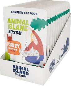 Animal Island Everyday Turkey in Broth Karma z indykiem w rosole dla kota 12x85g