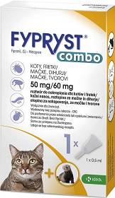 KRKA Fypryst Combo Krople na kleszcze, wszy i pchły dla kota (1pipeta 0.5ml)