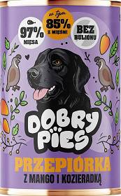 Dobry Pies Adult Karma z przepiórką i mango dla psa 400g
