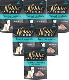 Nekko Supreme Adult Karma z tuńczykiem i makrelą dla kota 12x70g (galaretka) PAKIET