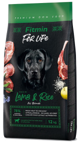 Fitmin For Life Adult Lamb&Rice Karma z jagnięciną dla psa 2x12kg TANI ZESTAW
