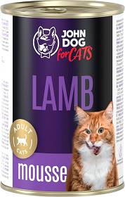 John Dog for Cats Lamb Mousse Karma z jagnięciną dla kota 400g