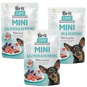 Brit Care MINI Sterilised Salmon&Herring Karma z łososiem i śledziem dla psa 24x85g PAKIET