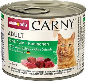 Animonda Carny Adult Karma z wołowiną, indykiem i królikiem dla kota 200g