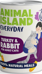Animal Island Everyday Turkey&Rabbit Mousse Karma z indykiem i królikiem w musie dla kota 400g