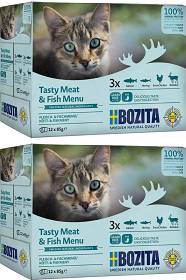 Bozita Meat&Fish Menu Mix smaków w sosie Karma dla kota 12x85g PAKIET + 12x85g GRATIS