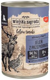 Wiejska Zagroda Leśne Smaki Karma Hipoalergiczna z jeleniem i przepiórką dla szczeniąt 400g